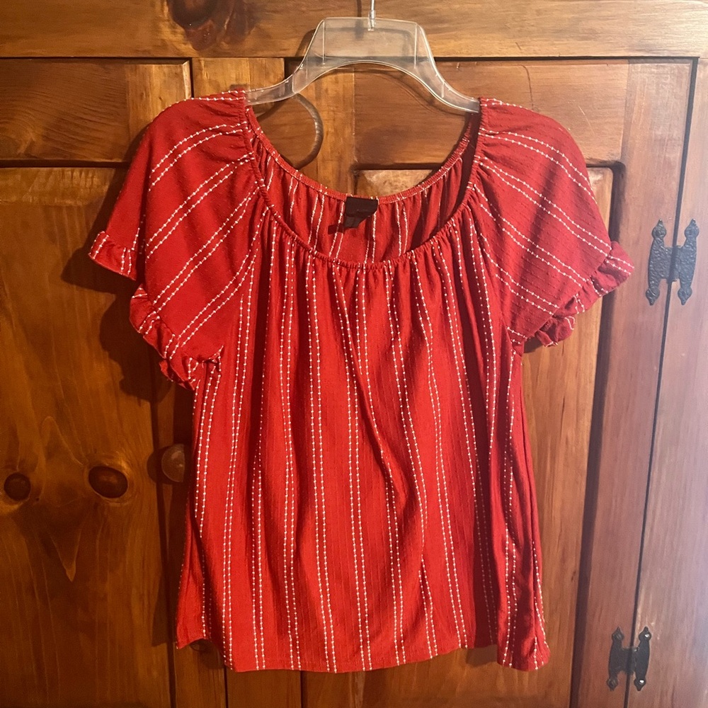 Red Striped Women's Top